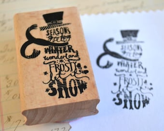 Snowman Wood Mounted Rubber Stamp