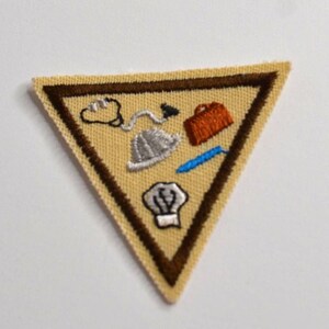 Vintage Girl Scouts Brownies Triangle Jobs Occupations Embroidered Patch Badge