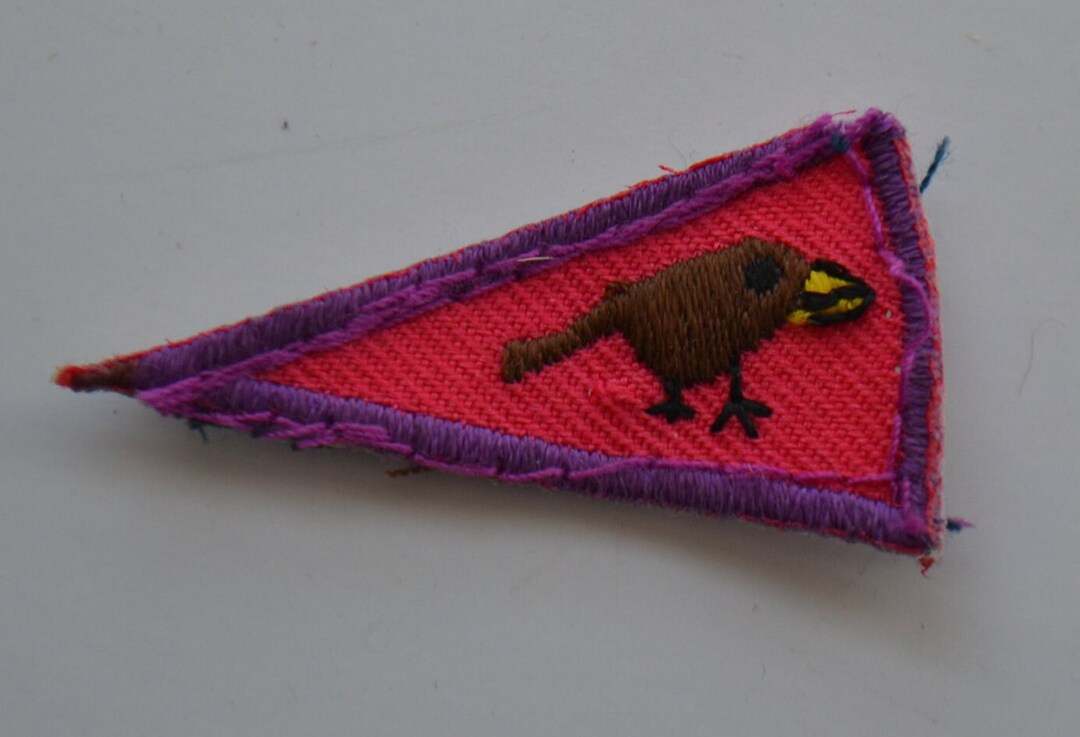 Vintage Girl Scouts Brownies Triangle Bird Embroidered Patch Badge Etsy