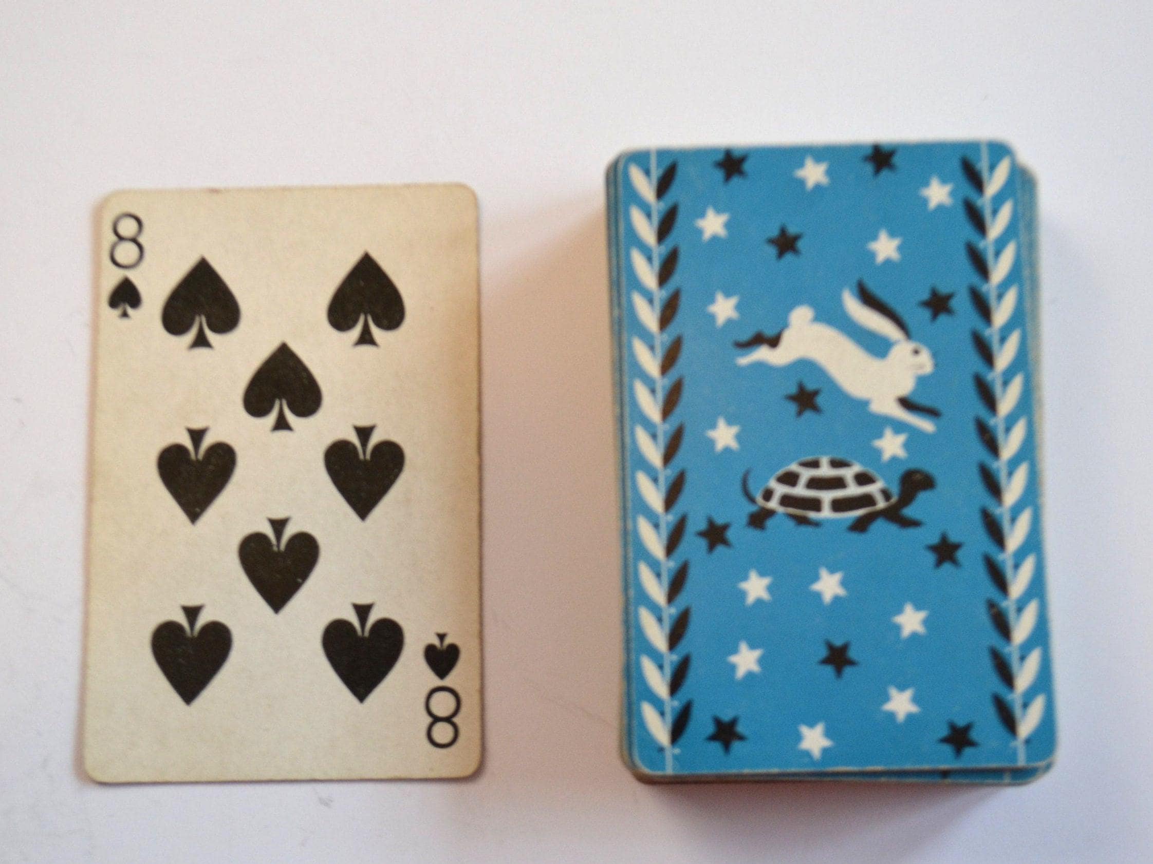Vintage Blue Star Tortoise Hare Rabbit Lot of 25 Playing Cards Ephemera