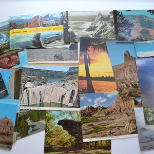 Cartes postales vintage éphémères souvenirs de voyage emblématiques avec éléments d'extérieur - Lot de 55