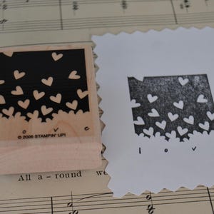 Vintage Stampin Up Love Wood Mounted Rubber Stamp