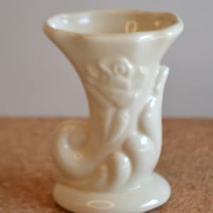 Vintage Off White Rose Ceramic Small Flower Floral Vase