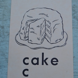 Vintage Flash Card Flashcard Ephemera Bild groß 1950s - Kuchen