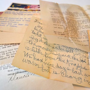 Lote de 10 cartas vintage mecanografiadas y manuscritas