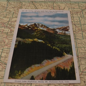 Vintage Ephemera Speicher ikonische Andenken Rocky Mountain Nationalpark Colorado Estes Park-Reise-Postkarte