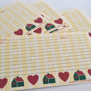 Vintage Home Heart Kitchen Cooking Blank Receitas Cartões Lote de 20