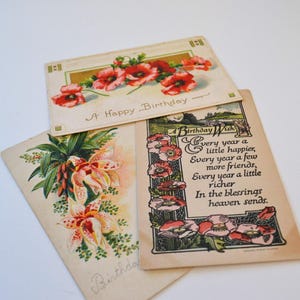 Vintage Ephemera Memory Iconic Happy Birthday Cards Pocztówki Lot 3