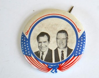 Vintage Nixon President Candidate Campagne Stemming Stemspeld Speld Button