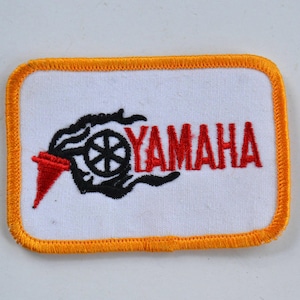 Vintage Yamaha Embroidered Yellow Red White Black Motorcycle Applique Patch