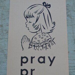 Vintage Kinderbild Scrapbooking Flash-Karte - Gebet