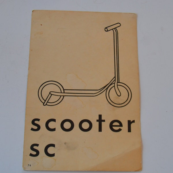 Vintage Flash Card Ephemera Animal Picture - Scooter