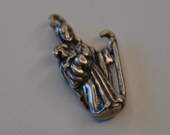 Vintage Silver Jesus Religious Jewelry Charm