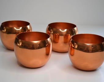 ヴィンテージ銅製植木鉢ホルダー容器 - 1個