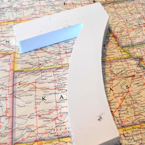 Vintage Salvage Industrial Signage Metal White Number 7