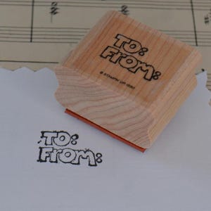 Vintage To From Gift Wood Mounted Rubber Stamp