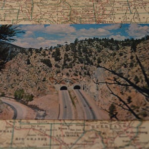 Vintage Ephemera Speicher Ikonen Andenken Idaho Springs Straßen Tunnel Landstraße Reise Postkarte