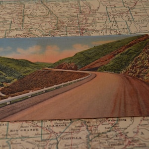 Carte postale vintage souvenir éphémère souvenir emblématique de Denver, Colorado Mountain Travel