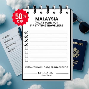 Malaysia Itinerary & Travel Tips | 2-Page PDF Travel Guide for First-Time Visitors | Digital Download | Printable or Phone Use | PlaneaBySA