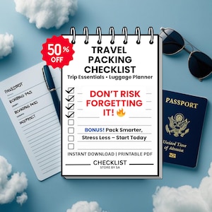 Travel Packing Checklist – Printable Luggage & Essentials Planner