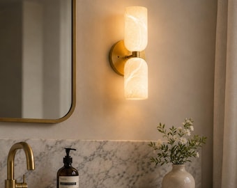 Meridian Alabaster Wall Sconce · Handmade Natural Stone & Brass Luxury Wall Light