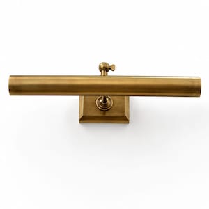 Picture Light Mid Century Brass Wall Sconce: Handmade Italian Style Lighting image 8