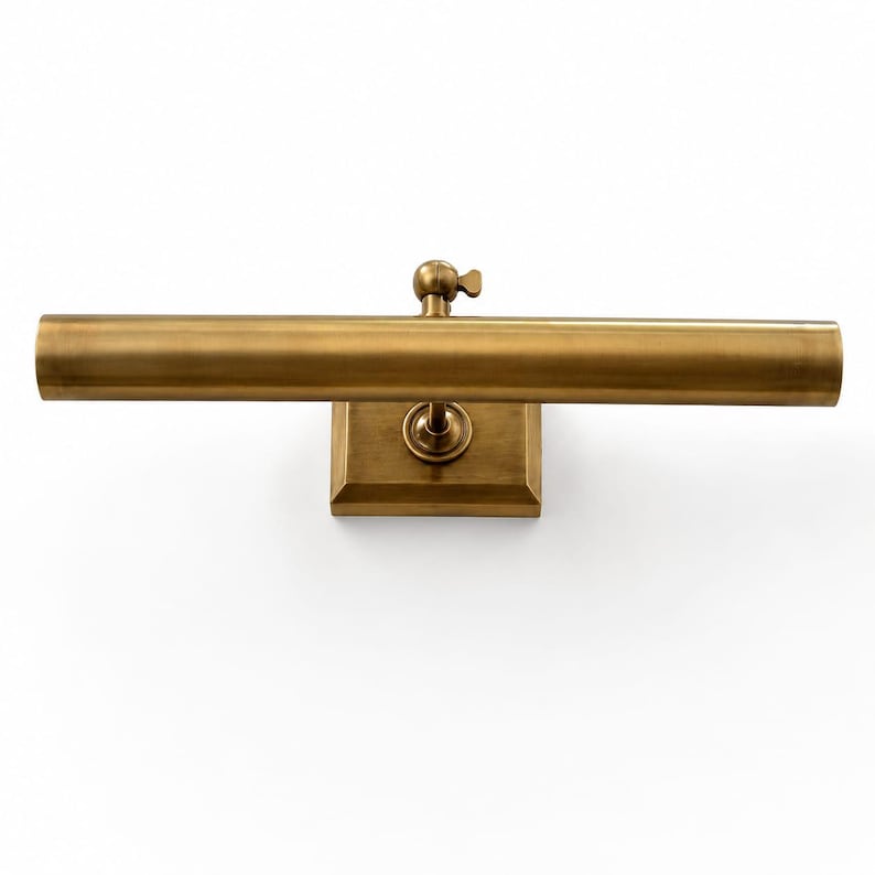 Picture Light Mid Century Brass Wall Sconce: Handmade Italian Style Lighting image 8
