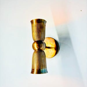 Mid-Century Modern Antique Brass Italian Wall Sconce | Cone Wall Sconce Light | Wall Light Fixture | Brass Wall Sconce Light | Light Fixture
