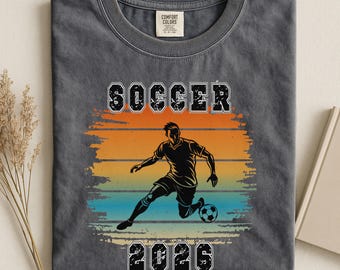 Vintage Soccer 2026 Tee, Retro Soccer Player