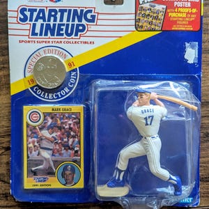 Mark Grace 1991 Chicago Cubs Start Lineup 1991 4 &quot;Figur mit Sammelmünze und Baseballkarte