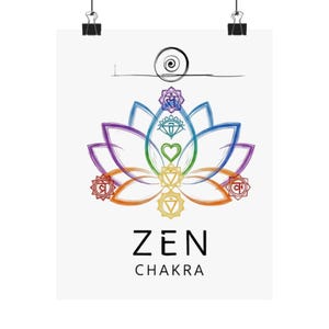 Zen Chakra Matte Poster: Spiritual Meditation Yoga Art