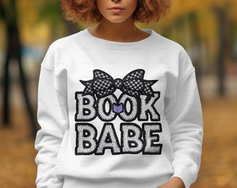 Book Babe Latch Hook Yarn Bookish PNG, Trendy PNG, Faux Yarn PNG, Book Lover Sublimation Design, Library Aesthetic, Cozy Reading Vibes