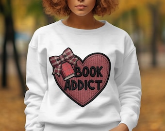Book Addict, Latch Hook Yarn Bookish PNG, Trendy PNG, Faux Yarn PNG, Book Lover Sublimation Design, Library Aesthetic, Cozy Reading Vibes