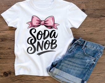 Soda Snob PNG | Pink Bow Graphic, Tumbler & Tee Design (Digital Download)