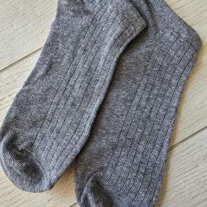 Gray Cotton Unisex Ankle Socks