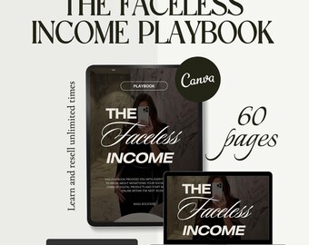 Faceless Income Playbook: Canva eBook with PLR & MRR License (Digital Download