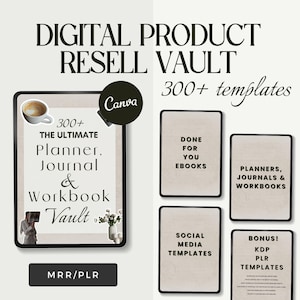 300+ Digital Products Mega Bundle | Editable Canva Templates and Ebooks | PLR & MRR License | Planners, Journals, Trackers for Entrepreneurs