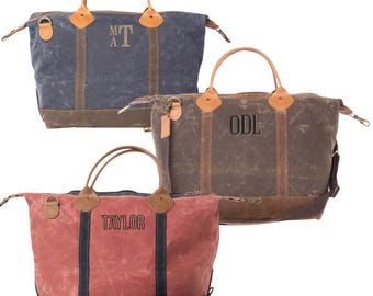 Custom Waxed Weekender | Custom Luggage | Monogram | Bridesmaid Gift | Vacation Bag