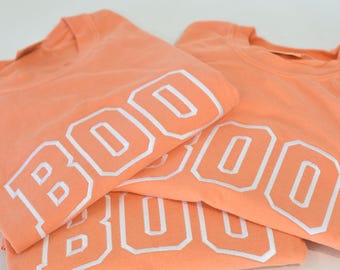 Embroidered Boo Halloween T-Shirt: Comfort Colors Teacher Shirt
