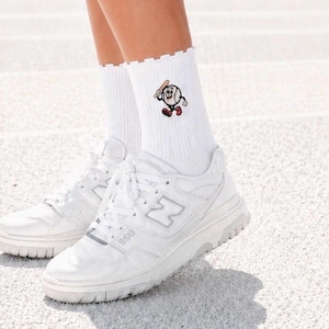 Retro honkbalsokken | Geborduurd Home Run-ontwerp (past voor maten 5-10)