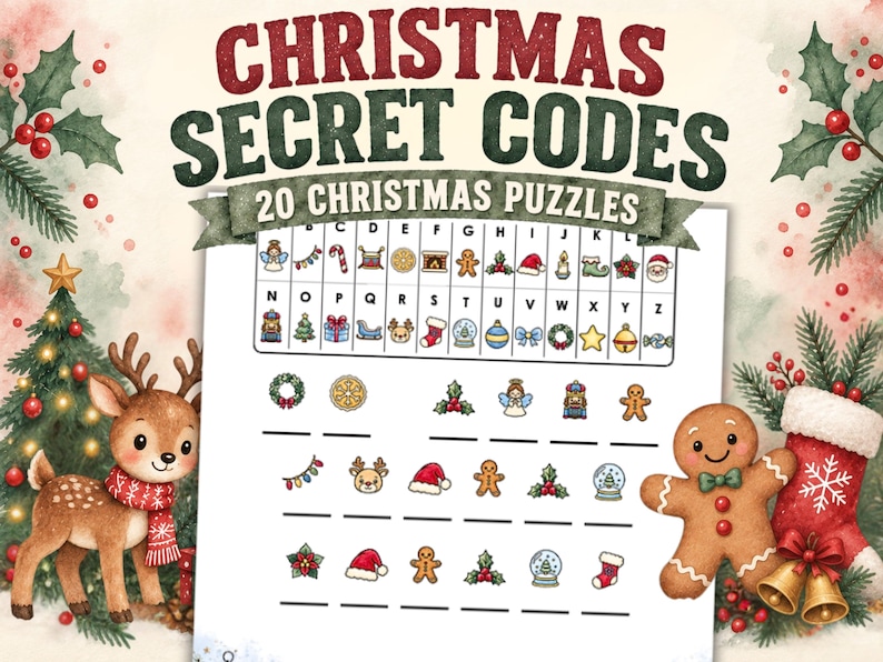 Christmas Cryptogram Worksheets for Kids | 20 Printable Secret Code ...
