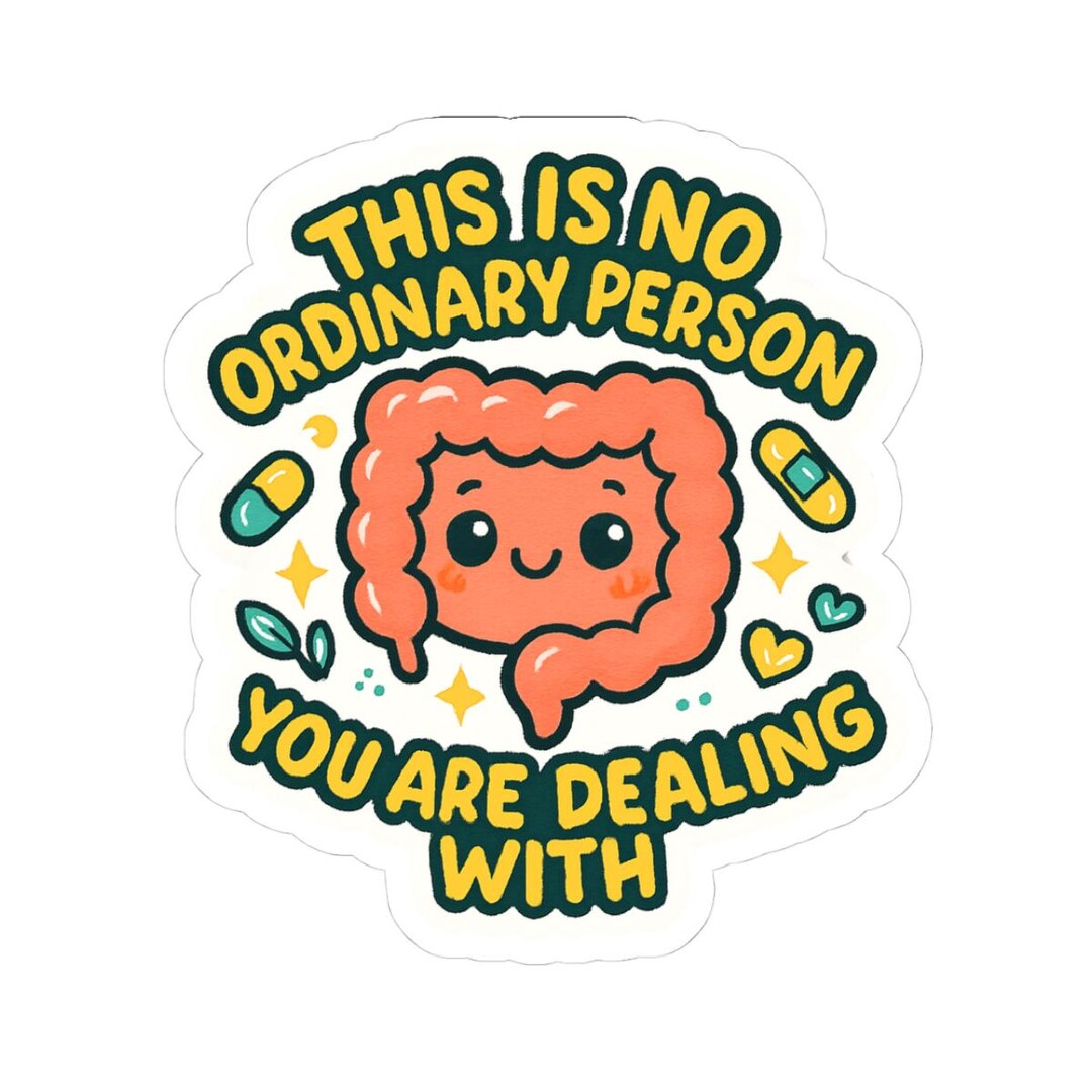 Intestine Sticker Intestine Character Sticker, Funny Gut Health Awareness, IBD IBS Decal ...
