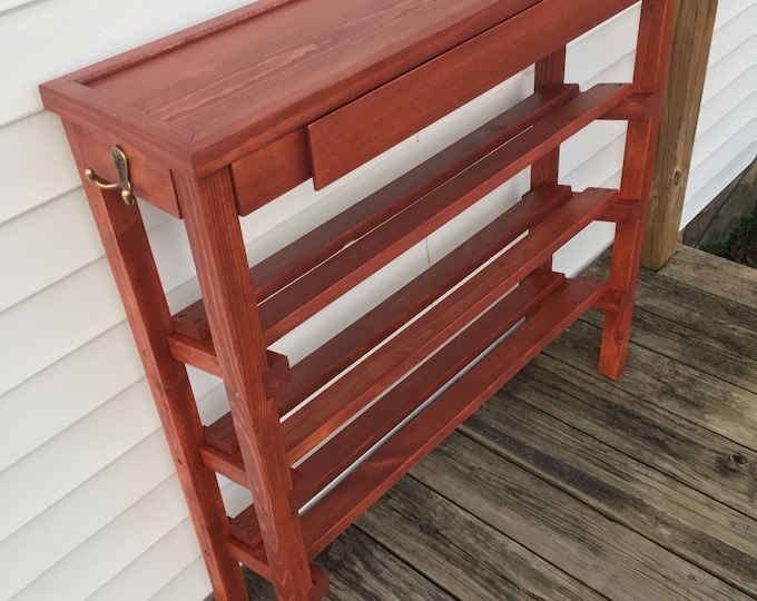 Shoe Rack Table With Drawer Etsy