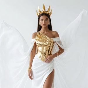 gold armor dress Corset 1009
