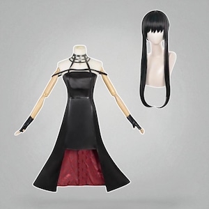 Yor Forger Cosplay costume – Headband Elastic Thigh Stockings Tights Highs Wig Earrings – Yor Forger dress full set for Comic Con