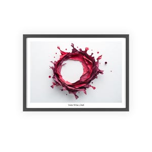 Poster with Wooden Frame, Abstract Wine Art, Vako Wine Club Art for Home Decor, Wall Art Decor, Wine Lover Gift, Wine Wall Decor, Wine
