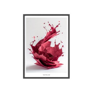 Poster with Wooden Frame, Abstract Wine Art, Vako Wine Club Art for Home Decor, Wall Art Decor, Wine Lover Gift, Wine Wall Decor, Wine