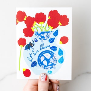 Let Love Bloom Love  Foil Greeting Card
