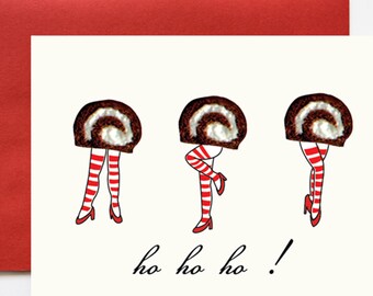 Ho Ho Ho Cake Christmas A2 Greeting Card