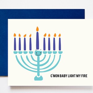 Light My Fire Menorah Hanukkah A2 Grußkarte